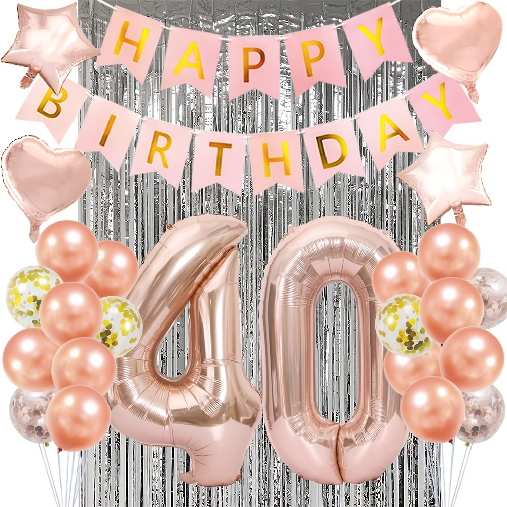 Set 40th Birthday Decorations For Women 40th Birthday Balloons 40th Birthday Party Decorations 1598