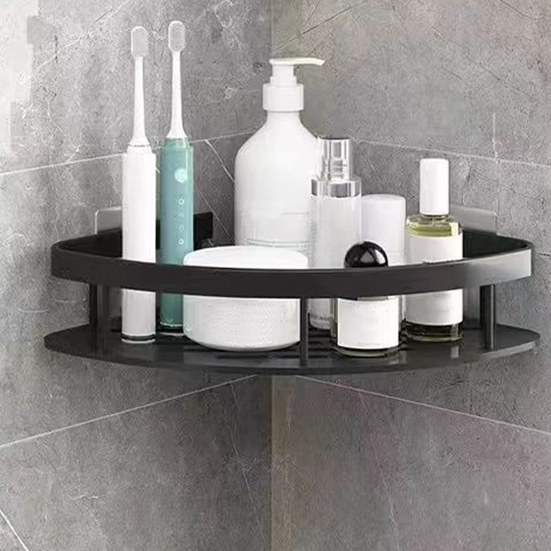 1pc Bathroom/kitchen Wall Mounted Triangular Storage Rack With