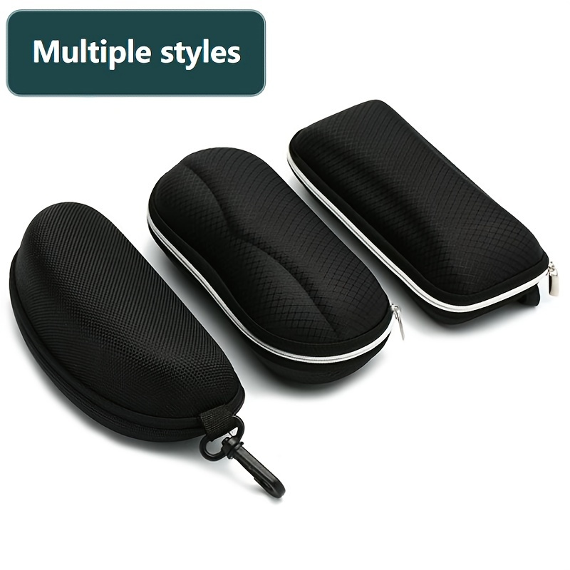 

1pc Durable Black Sunglasses Case With Flat Lens - Protects Your Glasses And Keeps Them Organized
