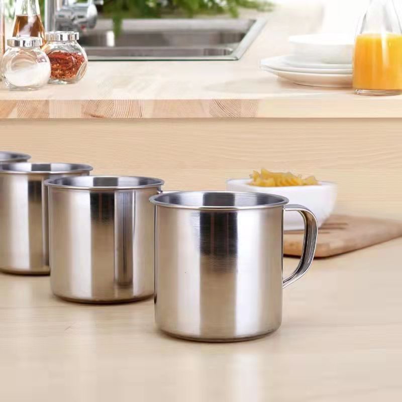 4pcs/10pcs Durable Stainless Steel Coffee Cup for Camping and Kitchen -  Small Metal Mug for Tea and Coffee - Kitchen Accessories