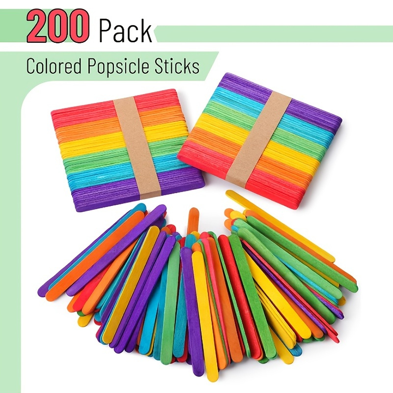  Sukh Popsicle Sticks for-Crafts - 200 PCS Craft