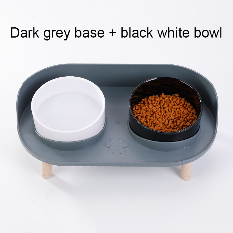 Non slip Pet Feeding Bowl With Neck Protection Double Bowl - Temu