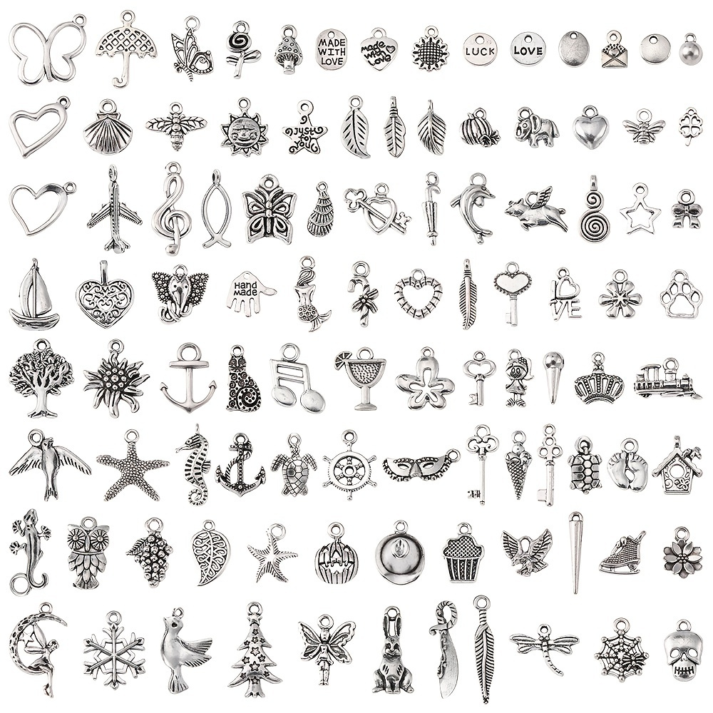 50pcs Metal Mixed Charms DIY Vintage Bracelet Pendant Neacklace Accessories  For Jewelry Making Findings Cheap Charms Bulk Small Business Supplies