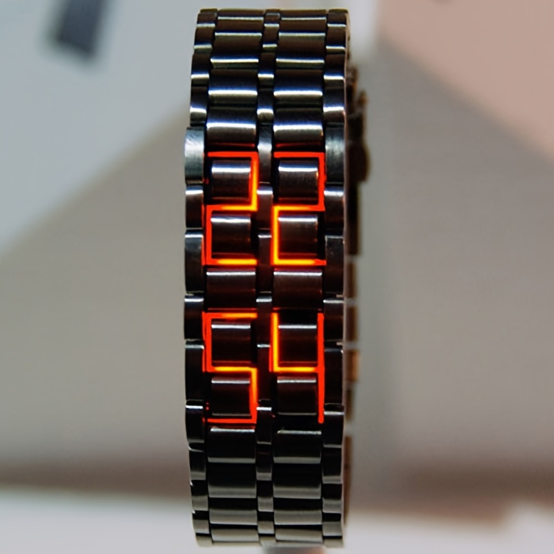 

Led Display Electronic Watch Novelty Red Blue Led Lava Digital Wristwatch For Women Men