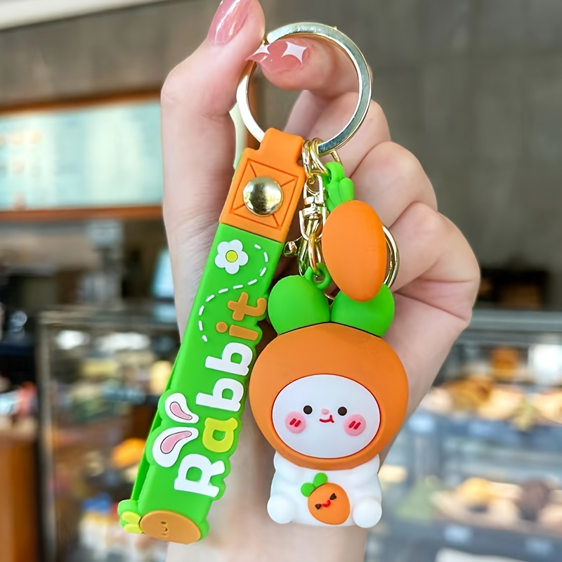 1pc Car Key Chain 3d Cute Cartoon Rabbit Design Pendant Car Key Ring With  Lanyard For Car Key Accessories Car Decorations For Car Keys - Automotive -  Temu New Zealand