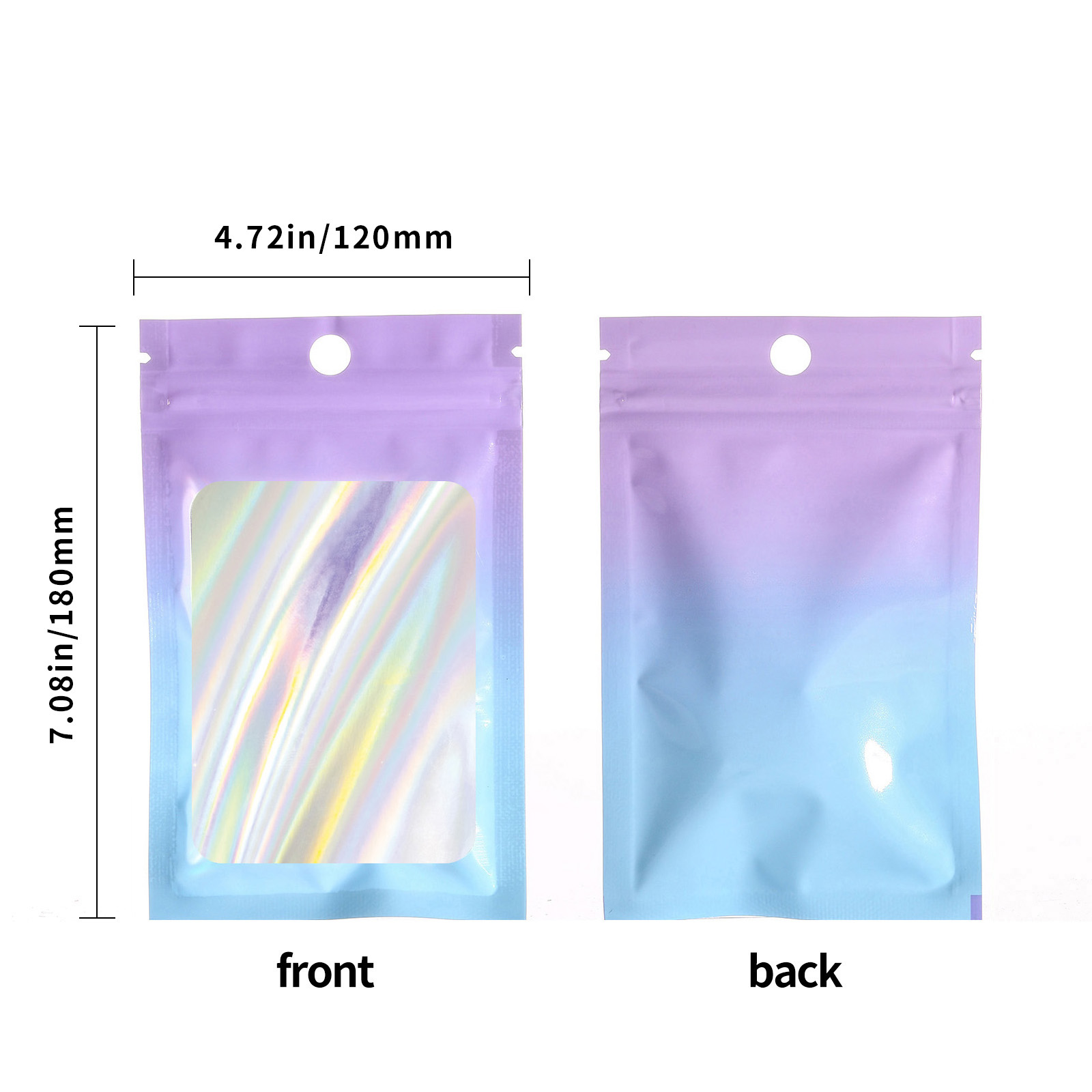 Gradient Small Bags Color Laser Ziplock Bags For Jewelry - Temu