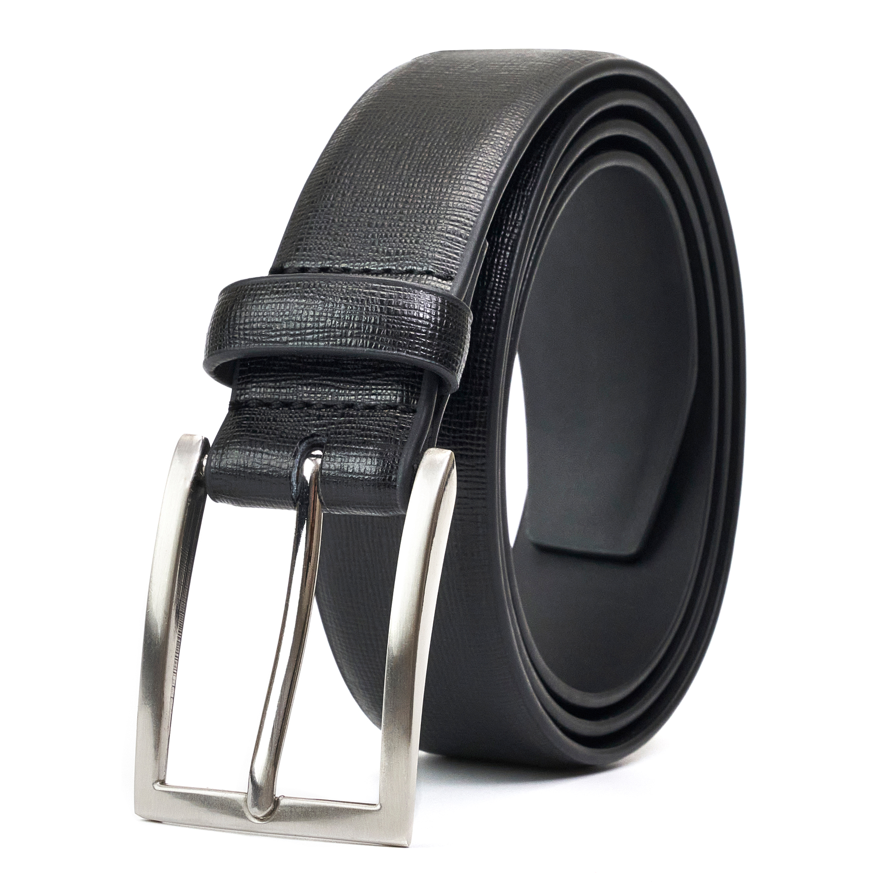  Cinturones de vestir de cuero genuino para hombres – Cinturón  para hombre para trajes, jeans, uniforme con hebilla de un solo diente –
