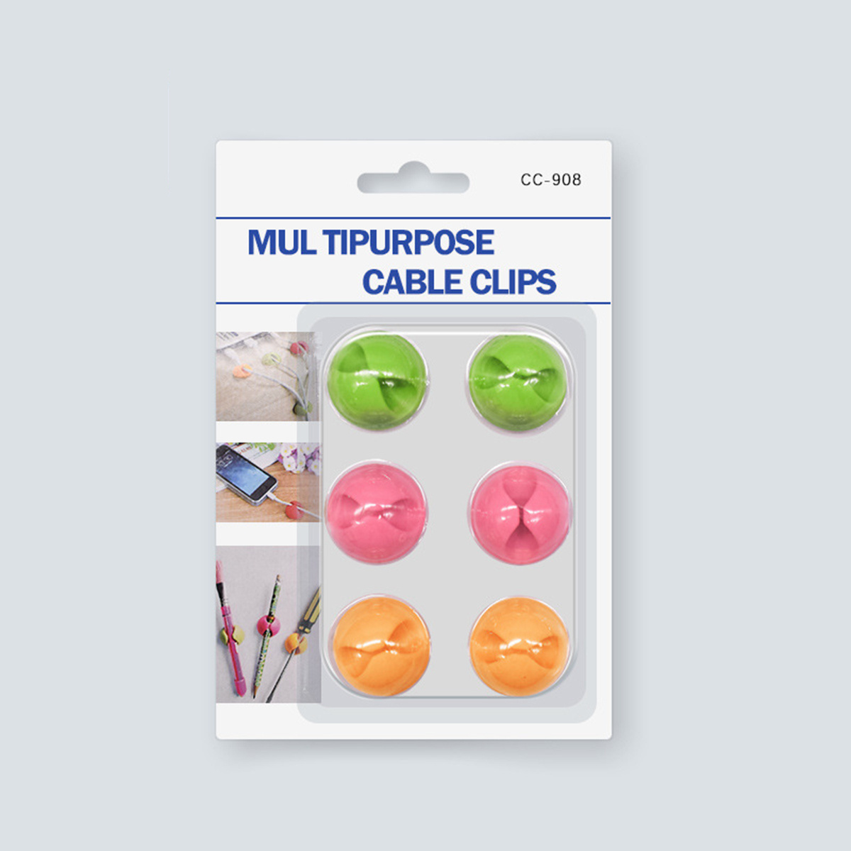 Six Packs Desktop Cable Organizer Fixed Wire Winder Storage Electrical