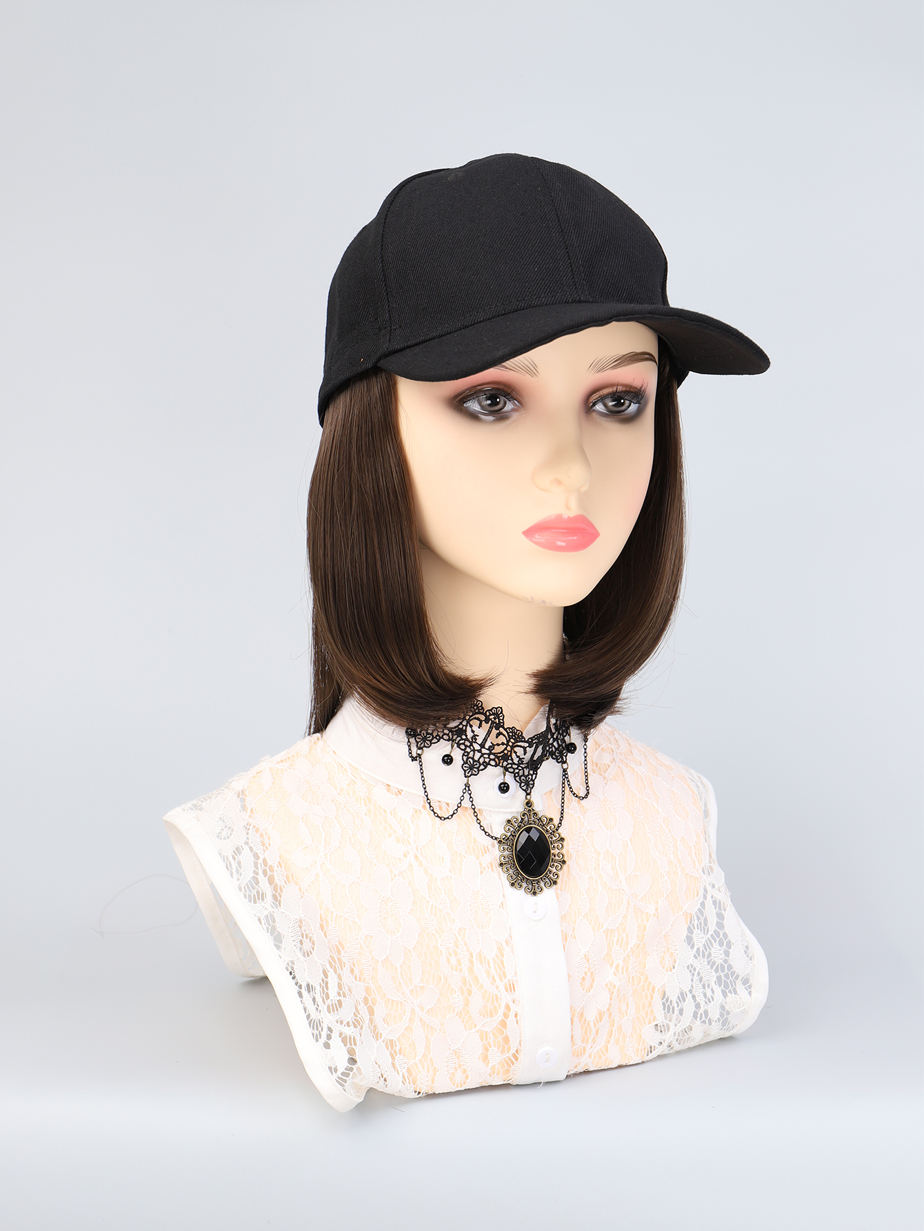 Hat Wigs Short Straight Bob Hair Wig Baseball Hat Women - Temu