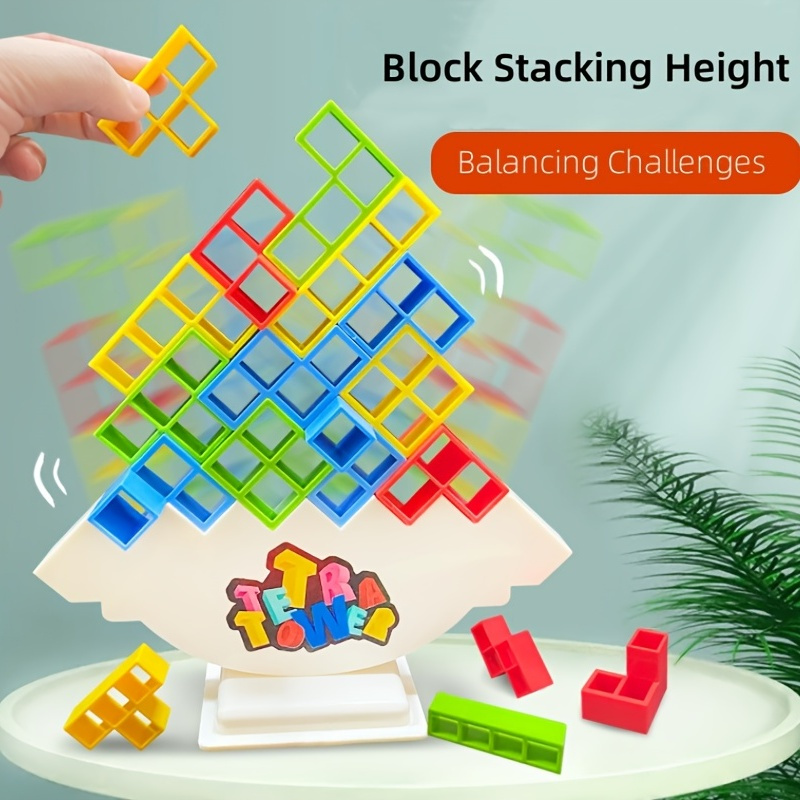 Children's Rocking And Stacking High Tetris Building Block Puzzle Toy  Interactive Balance Tabletop Game