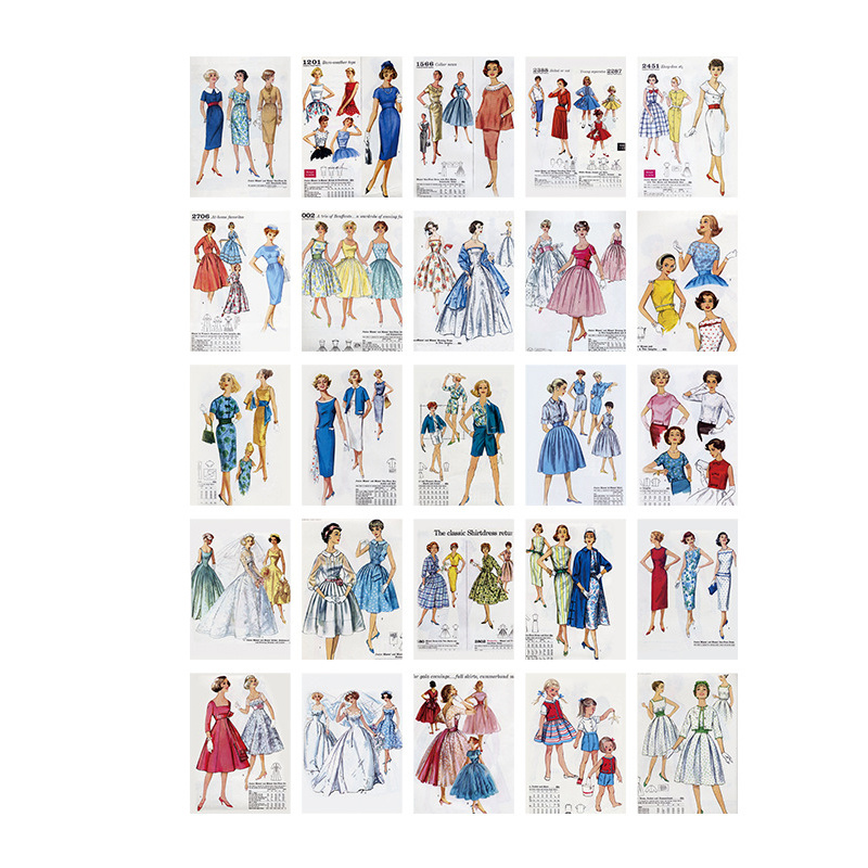 50pcs Character Clothing Material Paper 140mm 100mm