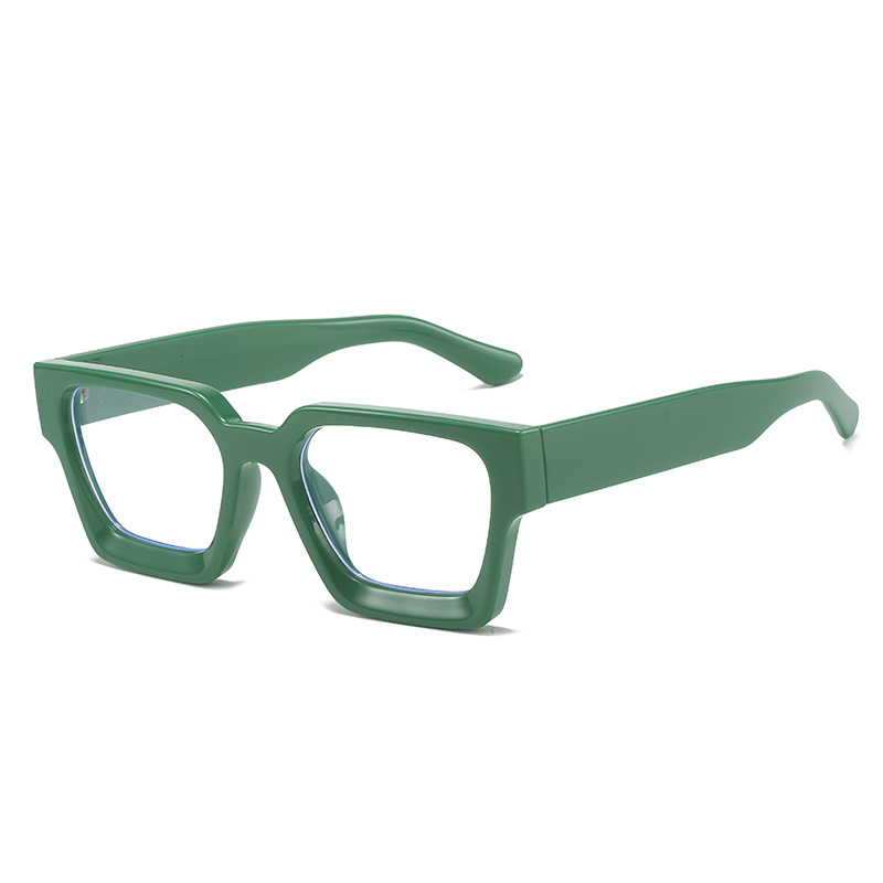 Square Solid Color Thick Frame Retro Clear Lens Glasses - Temu