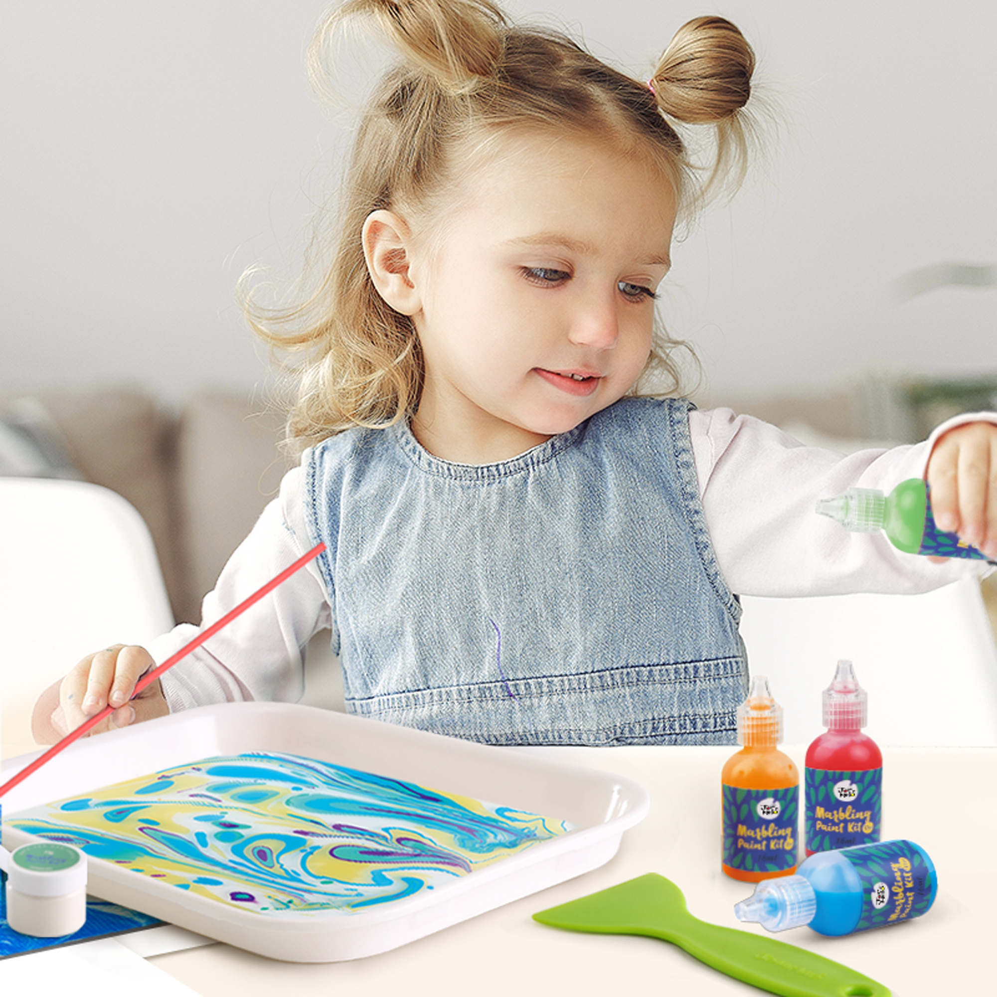 Age - 3+ Years  Mideer – Marbling Paint Kit