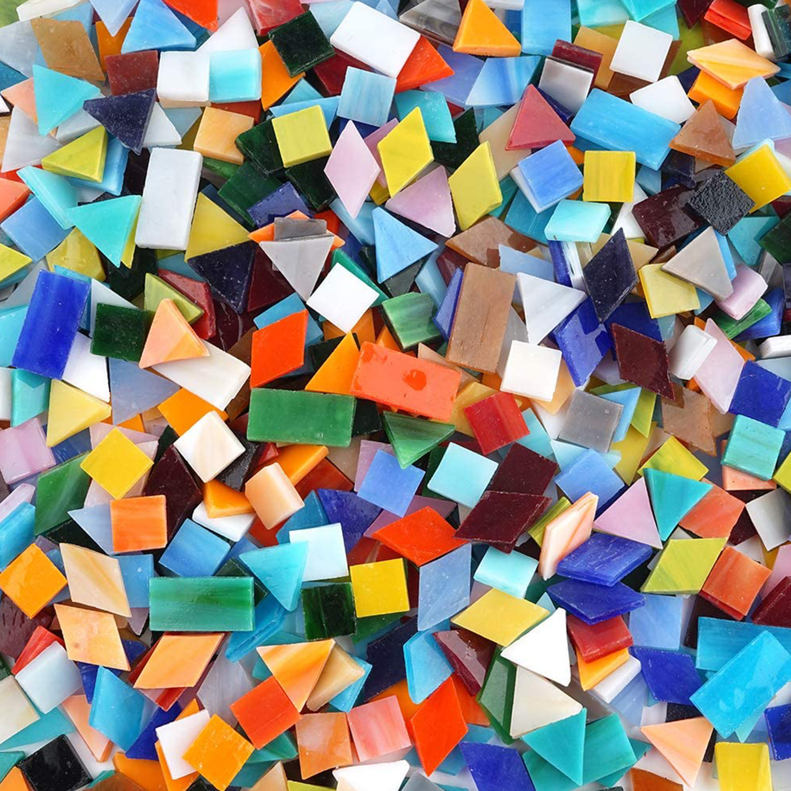 Mornajina 100 Pieces Petal Mosaic Tiles Mixed Color Mosaic Glass