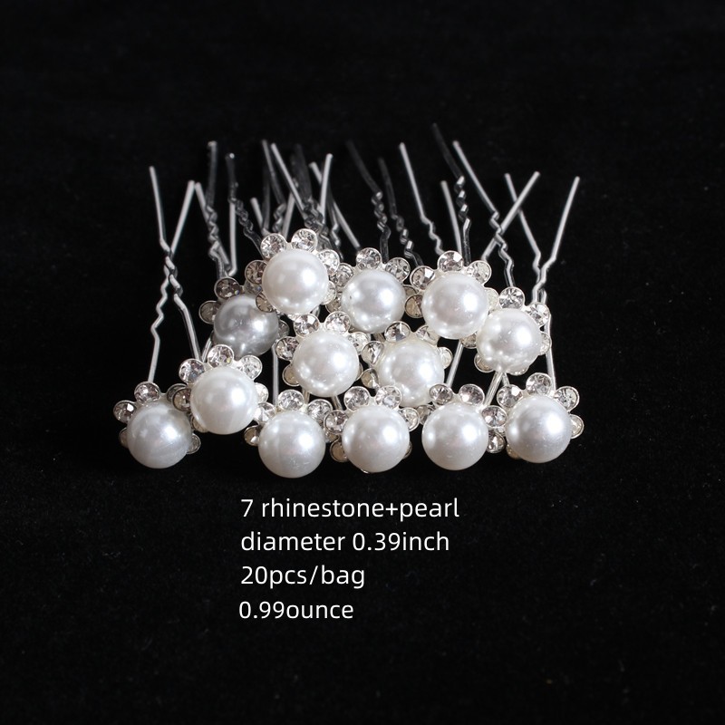 Floral Pearl and Crystal Cluster Pin