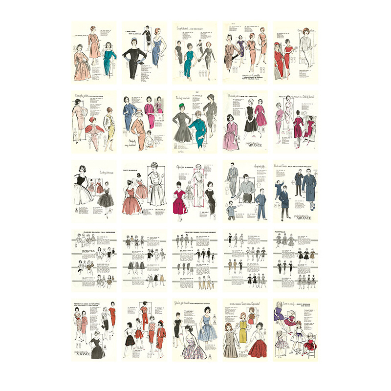 50pcs Character Clothing Material Paper 140mm 100mm