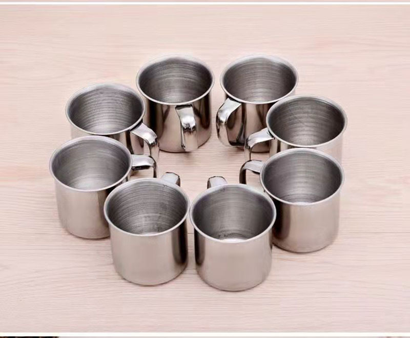 4pcs/10pcs Durable Stainless Steel Coffee Cup for Camping and Kitchen -  Small Metal Mug for Tea and Coffee - Kitchen Accessories