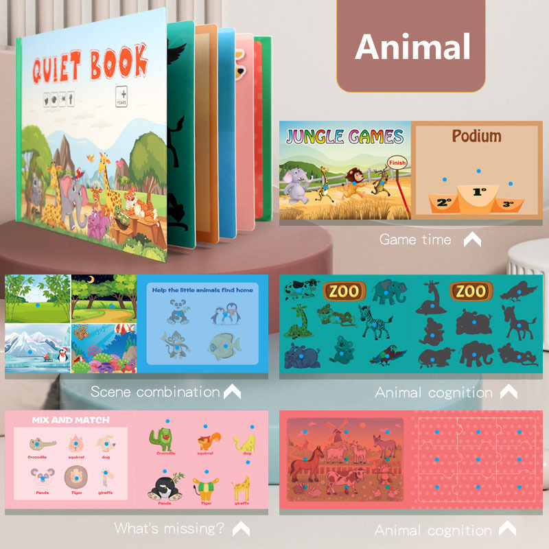 Busy Boxxmontessori Busy Book For Toddlers - Animal & Number Matching  Puzzle