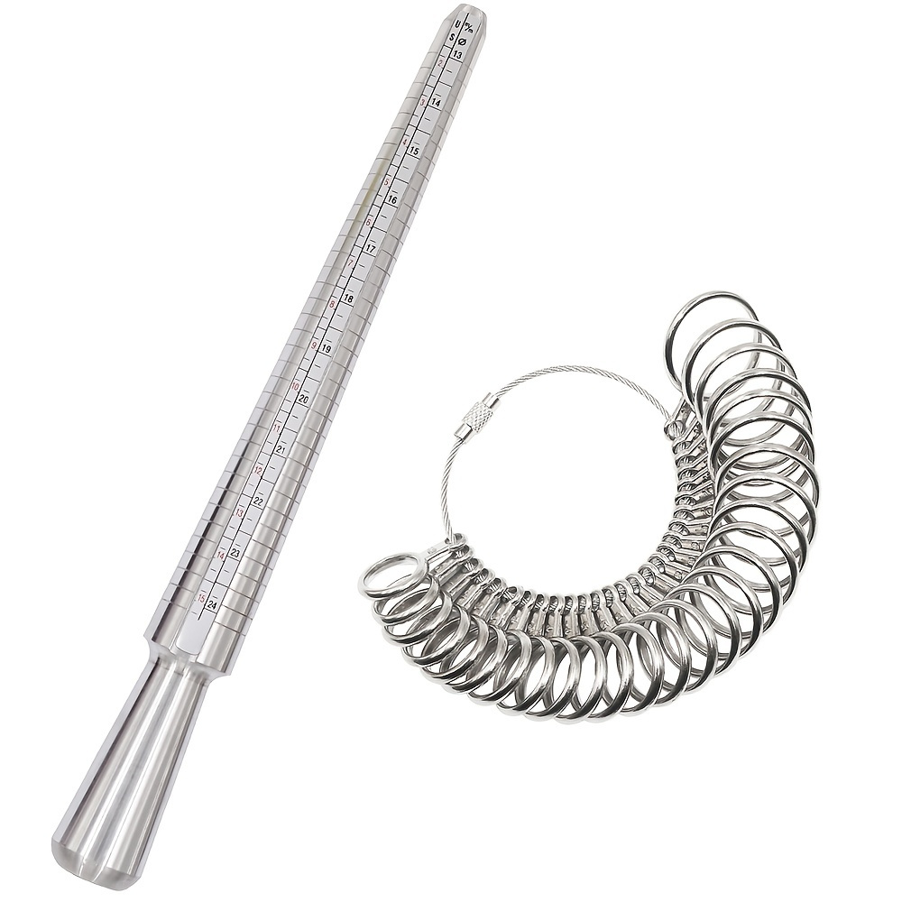 Ring Sizer Measuring Tool Set Metal Ring Sizers Stainless Steel Ring Gauges Finger  Sizer & Ring Mandrel Aluminuml -  Finland