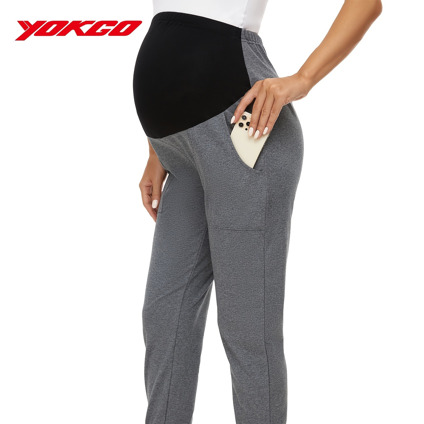 Comfy & Stretchy High Waist Tummy Support Maternity Sweatpants, Pregnant  Women's Slightly Stretch Breathable Joggers