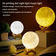 1pc 8 10 12cm led night light 3d printing moon light star light 7 color bedroom decoration night light shop booth decoration hotel bedside table decoration bar decoration gift for hotel catering event holding details 2