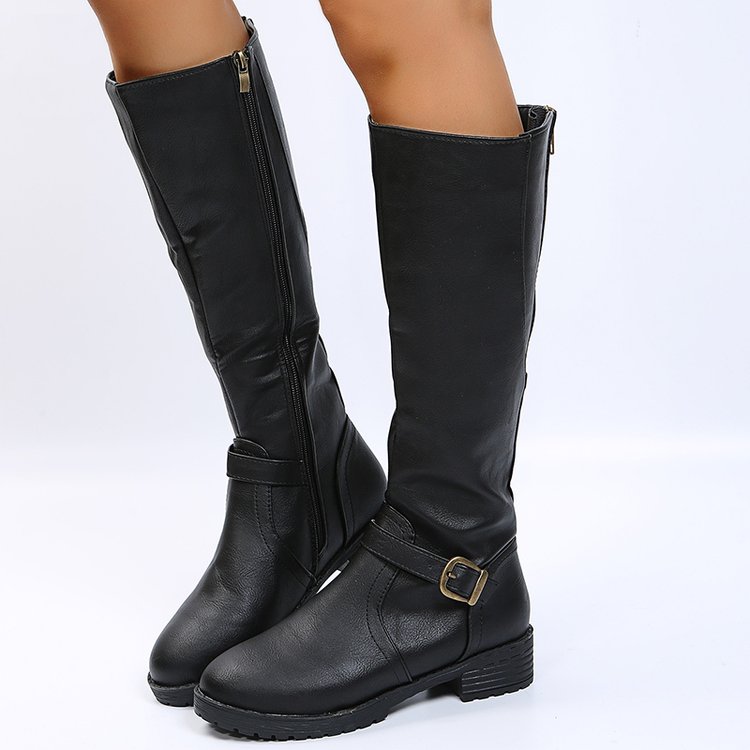 Knee high hotsell boots short heel