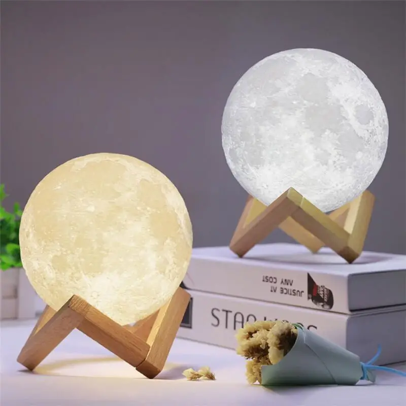 1pc 8 10 12cm led night light 3d printing moon light star light 7 color bedroom decoration night light shop booth decoration hotel bedside table decoration bar decoration gift for hotel catering event holding details 6