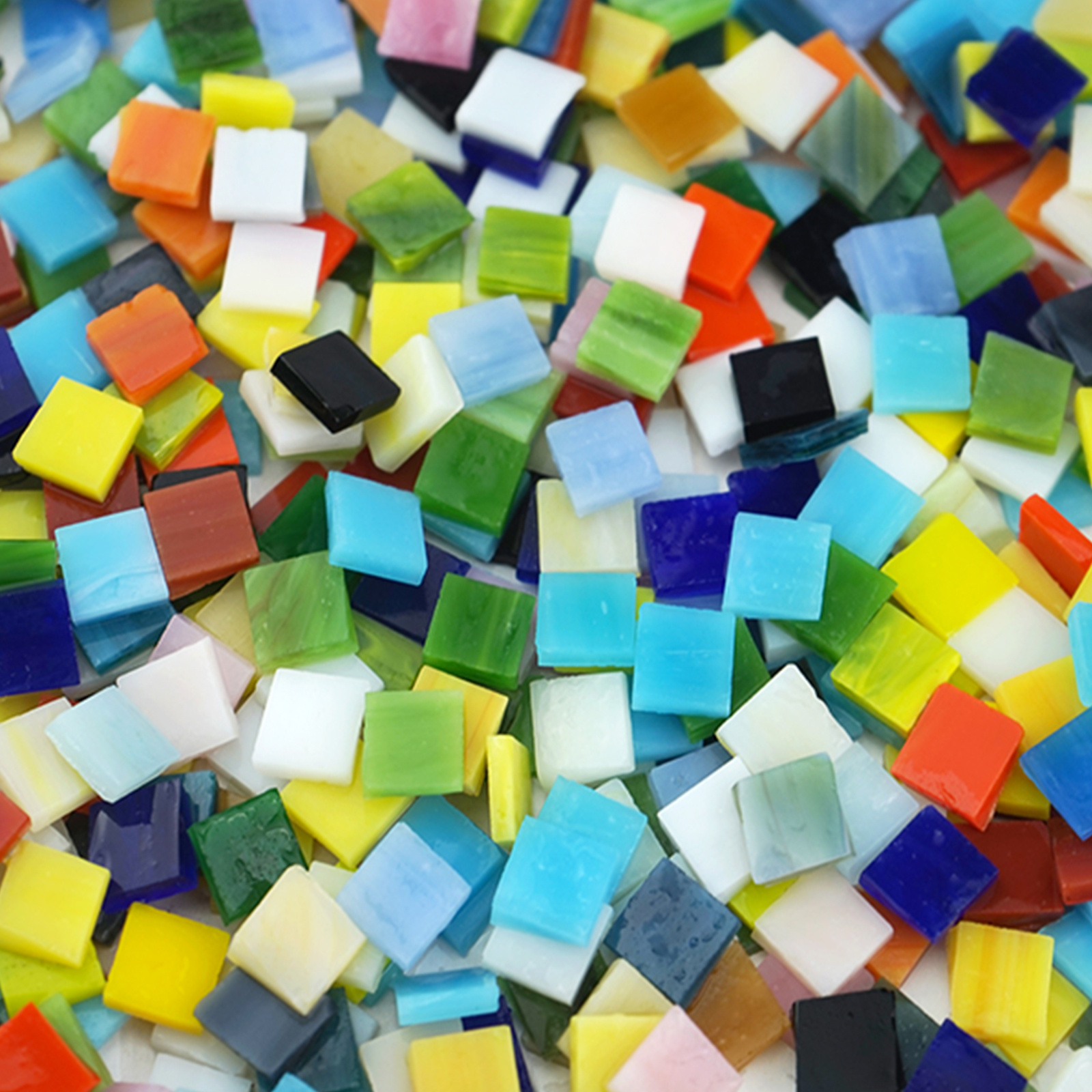 Mixed Shapes Glass Mosaic Tiles Crafts Colorful Stained Temu