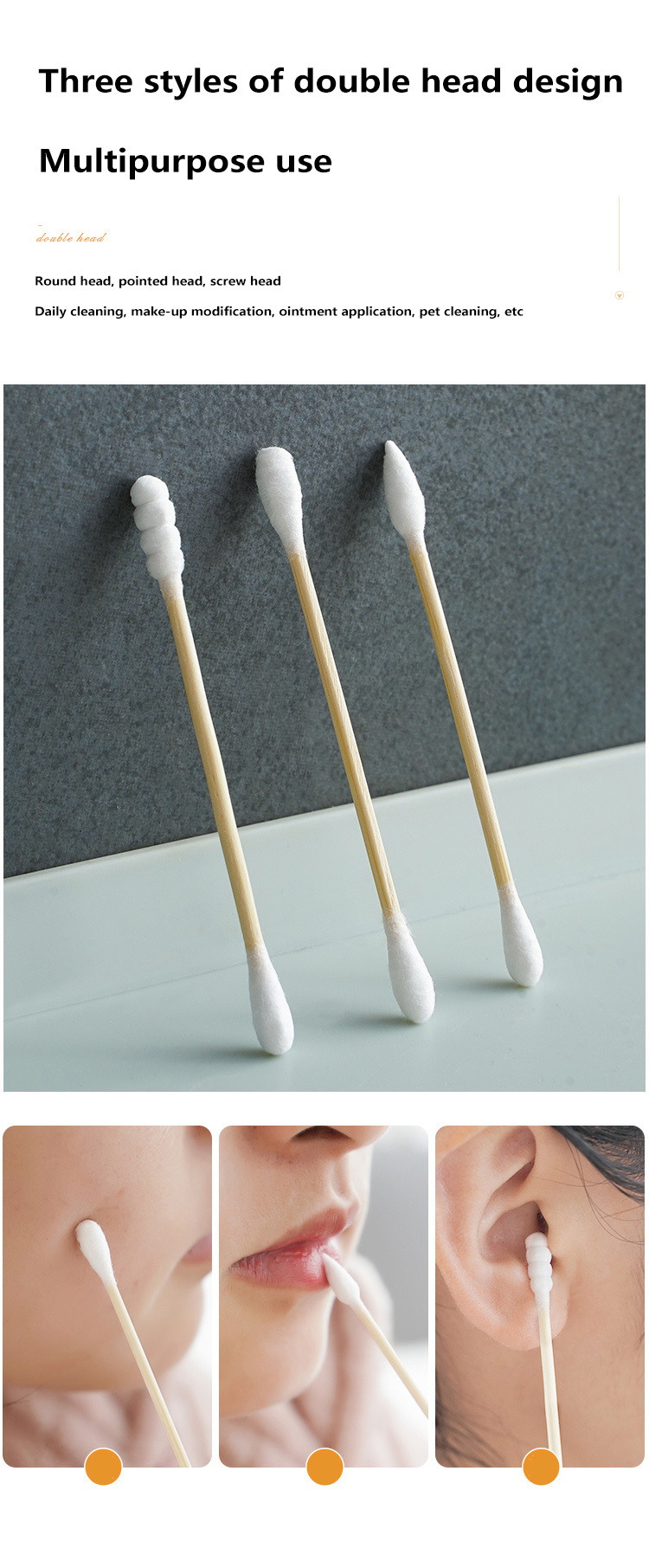 Cotton Swab Wooden Cotton Buds Ear Wax Removal Ear Sticks