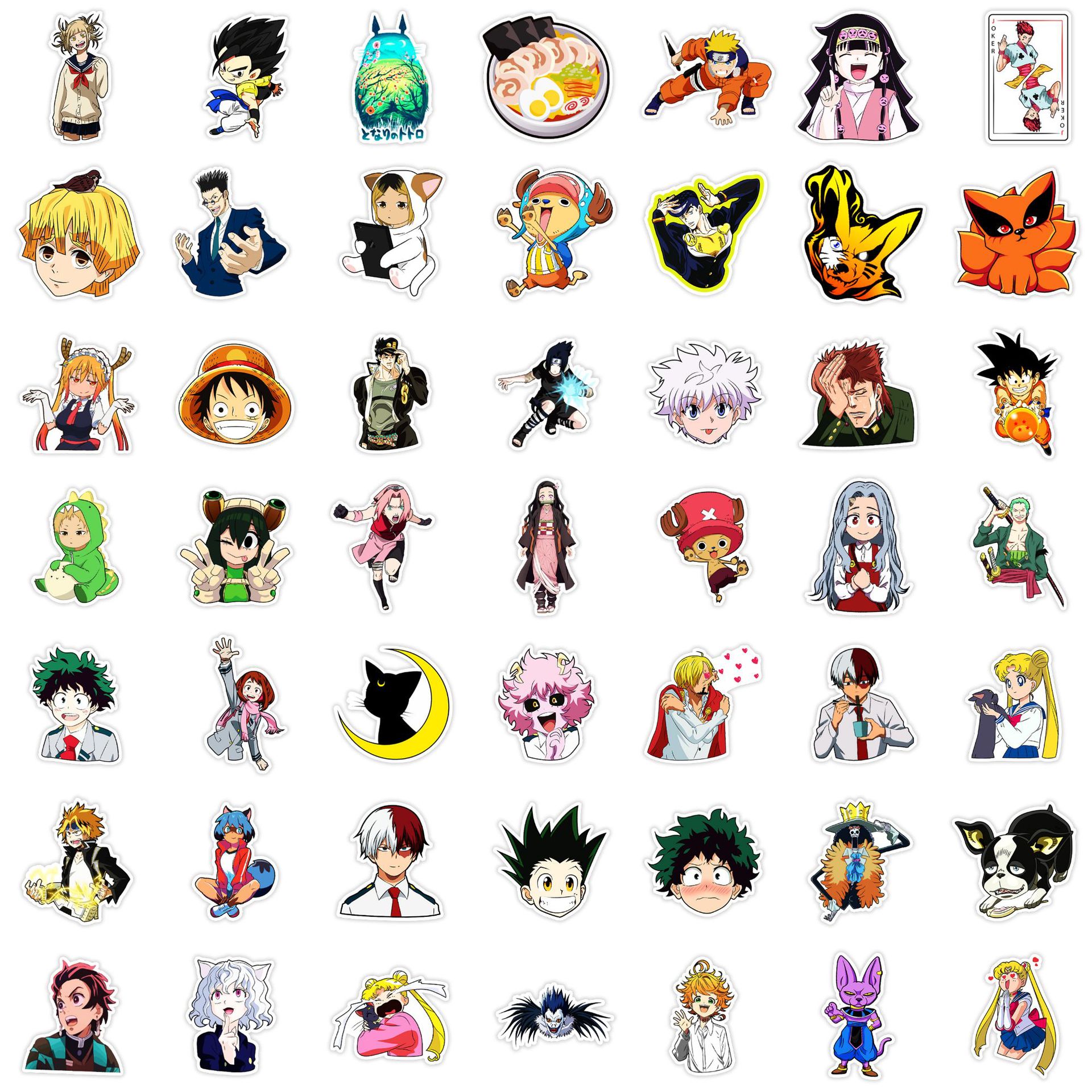 50pcs Manga Collection Doodle Waterproof Stickers DIY Creative Toys For  Laptop Keyboard Bumper Hard Hat Skateboard Softball Decals
