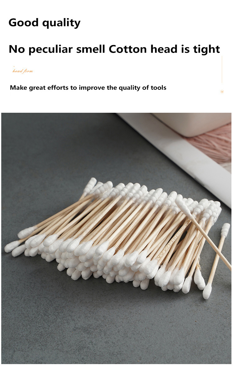 Cotton Swab Wooden Cotton Buds Ear Wax Removal Ear Sticks