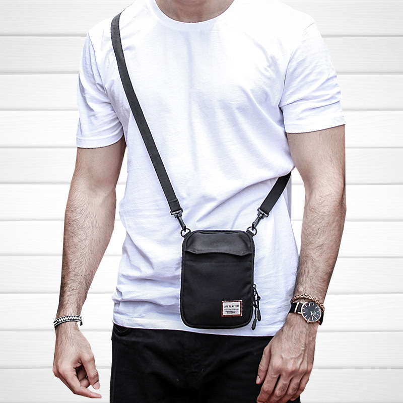 Mens Crossbody Bag,Man Purse Side Bag over the Shoulder Bag for Men Women  Small Canvas Messenger Bag for Phone Passport