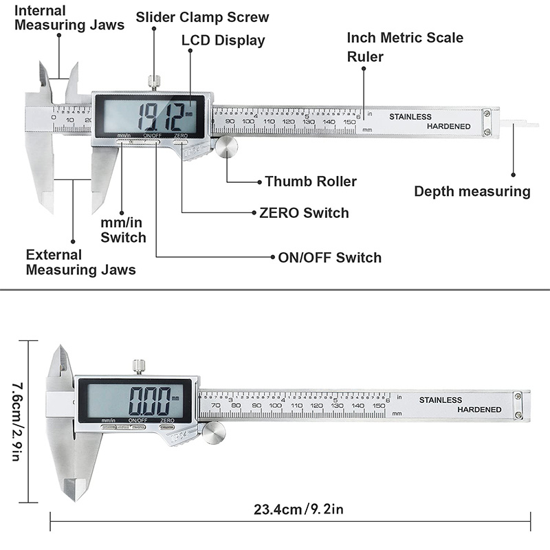 Accurate Digital Caliper: Vernier Measuring Tool Carpentry - Temu