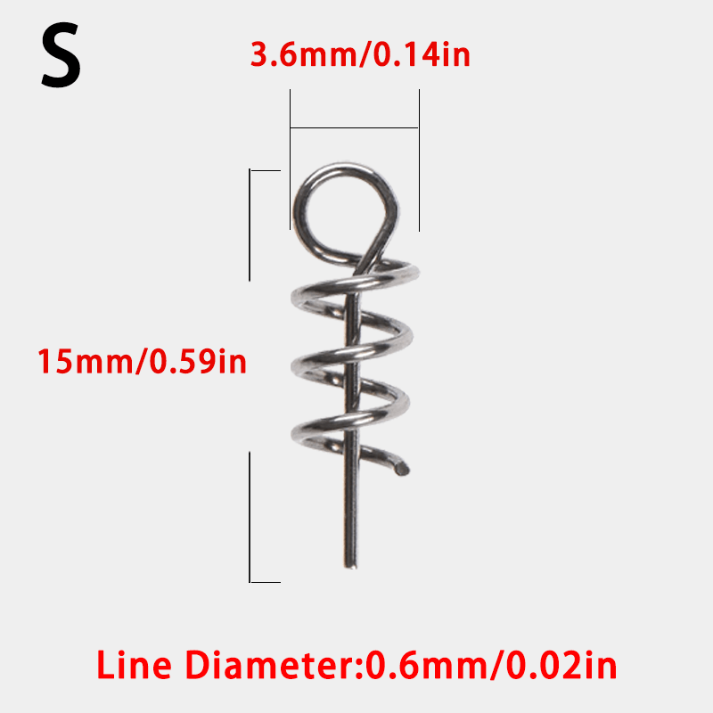 20 pcs Fishing Worm Hook with Spring Twist Lock For Soft Worm