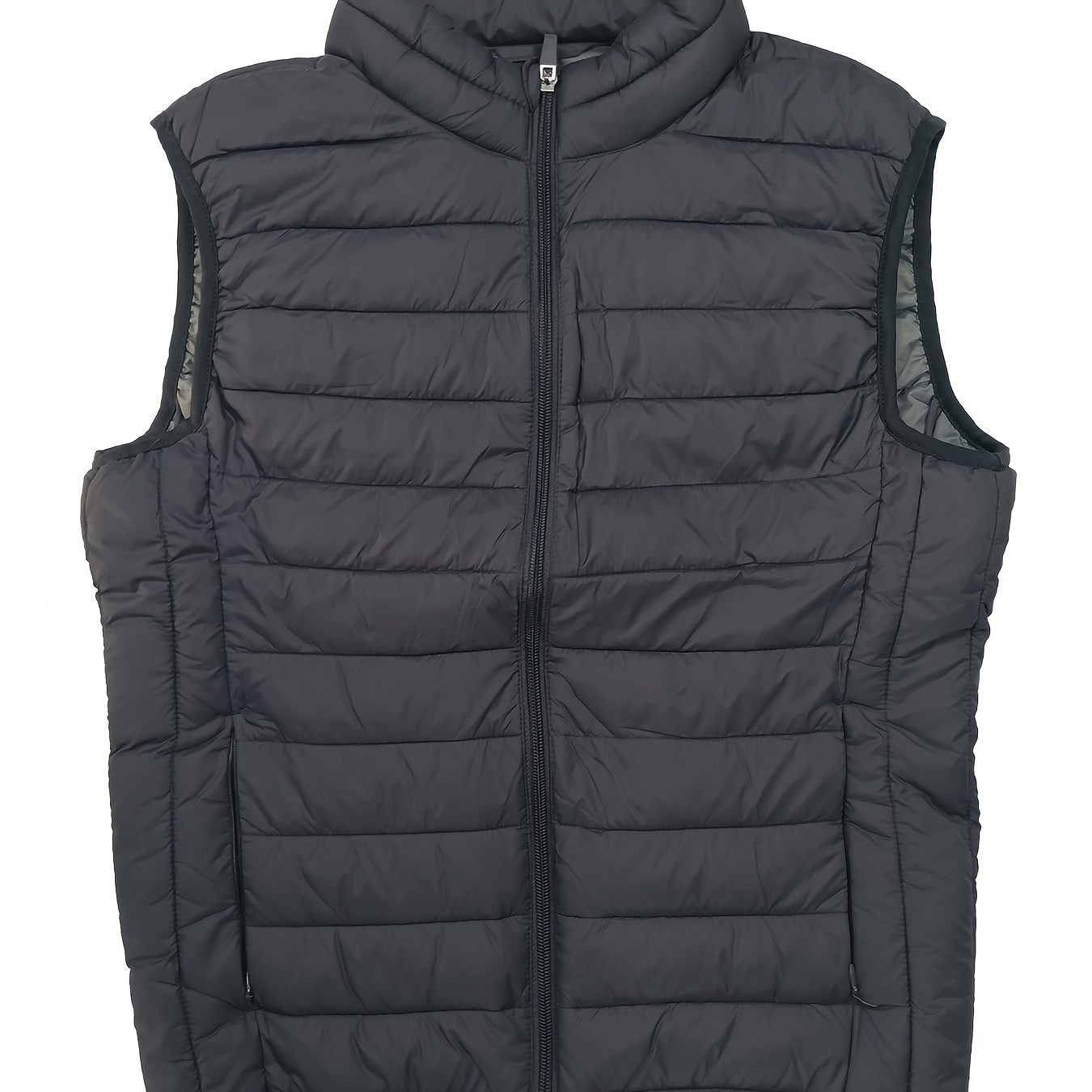 Solid Zip Thermal Vest Jacket Casual Sleeveless Crop Jacket - Temu Canada