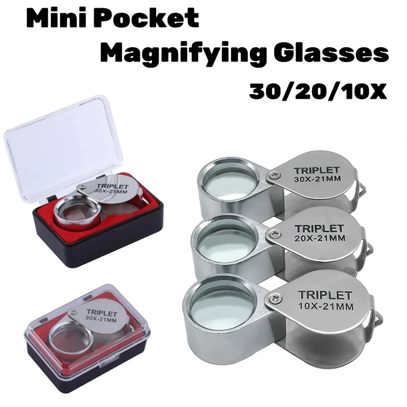 30X Magnifying Glass, Magnifying Glass Full Optical Glass Lens Portable  Handheld Versatile For Elderly For Jewelry Antique For Porcelain  Identification 