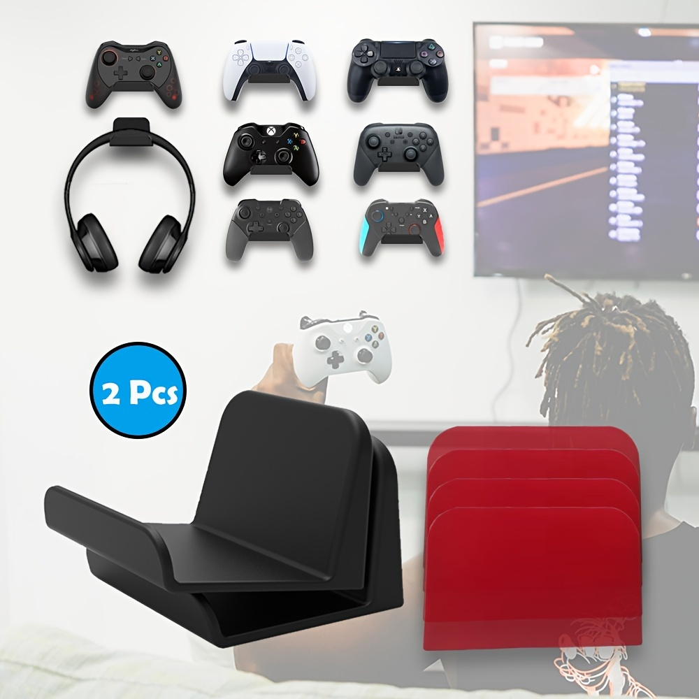 

Lot de 2 supports de manette de jeu auto-adhésifs sur support mural pour PS5 PS4 Xbox One Steam/Nintendo Switch/PC contrôleur de jeu vidéo support de casque support de casque