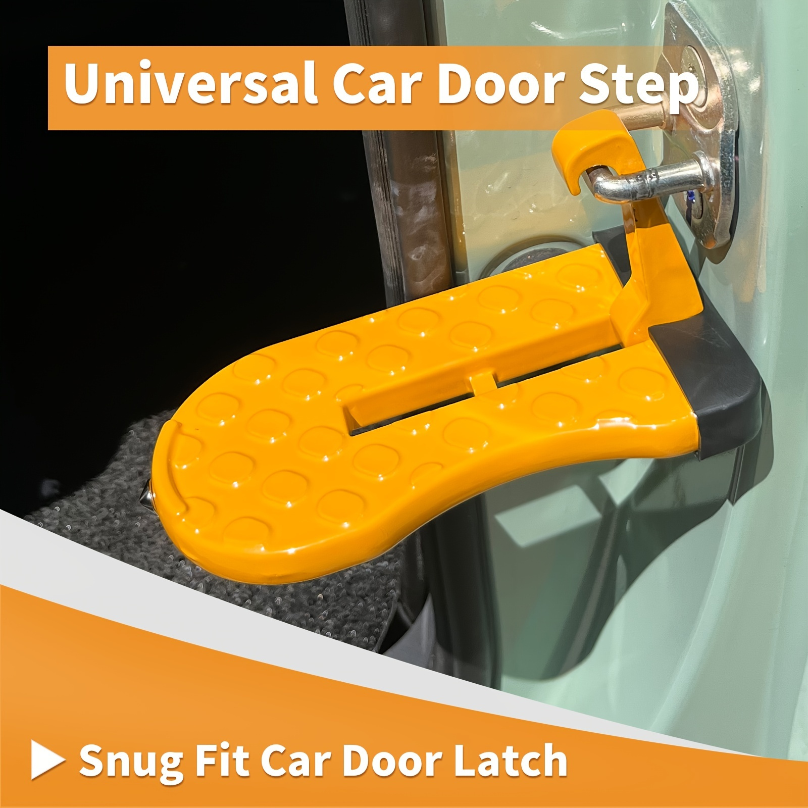 

1pc Car Door Step, Foldable Roof Rack Door Step Up On Door Latch, Easy Roof Access, Universal Car Stand Pedal With Safety Hammer