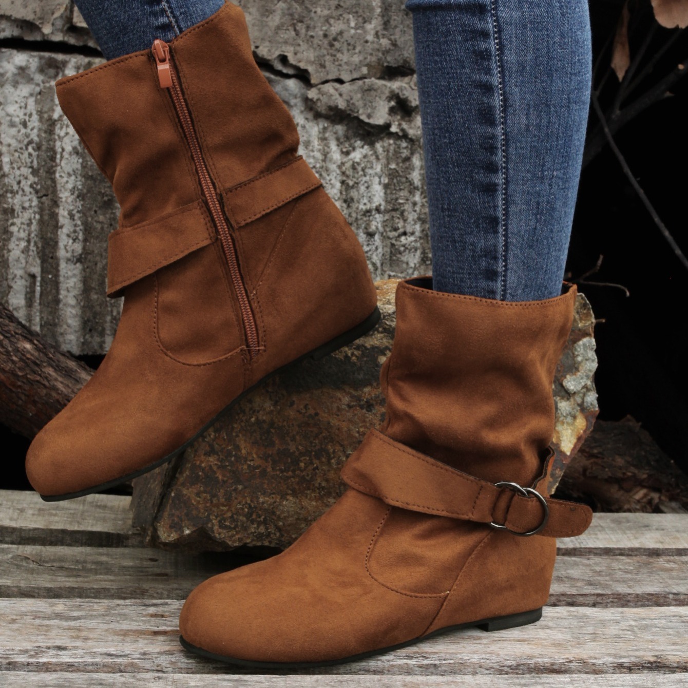 Leather tan ankle boots womens best sale