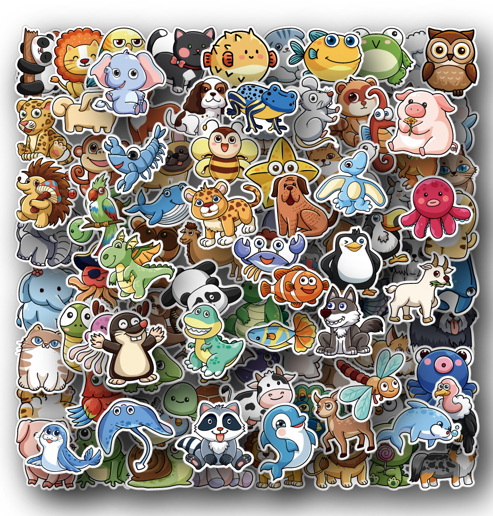 Cute Animal Stickers Colorful Animal Waterproof Stickers - Temu