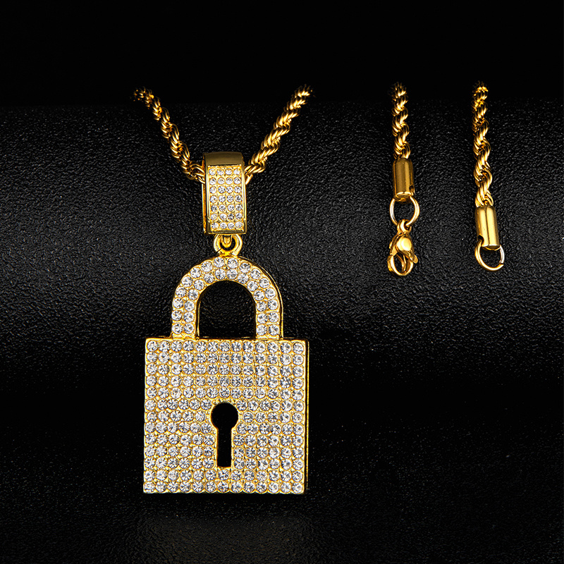 Iced out deals padlock pendant