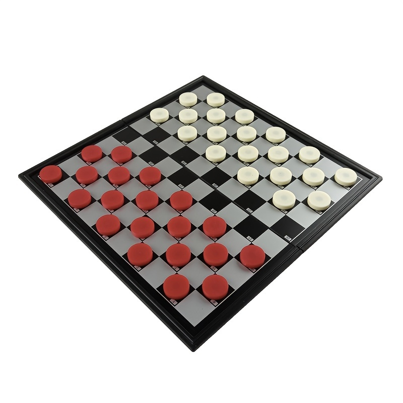 

Checkers Pieces Toys, Red And White 100 Grids High Quality Magnetic Foldable Boards, 25*25cm (9.84in), Boards And 40 Checkers Pieces