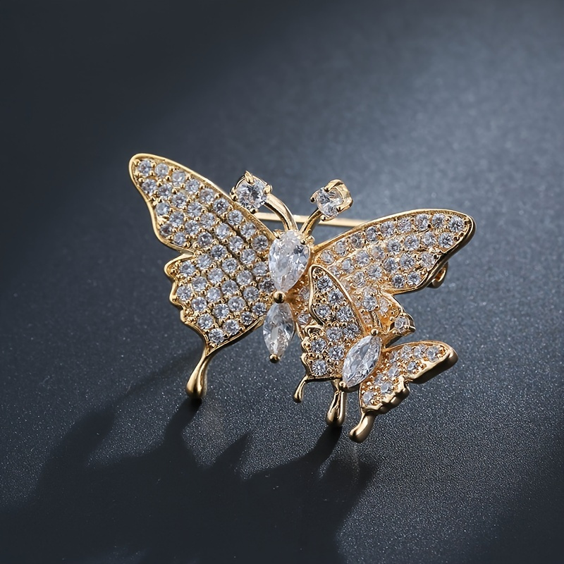 Creative Design Crystal Butterfly Brooch Fashion Simple Suit