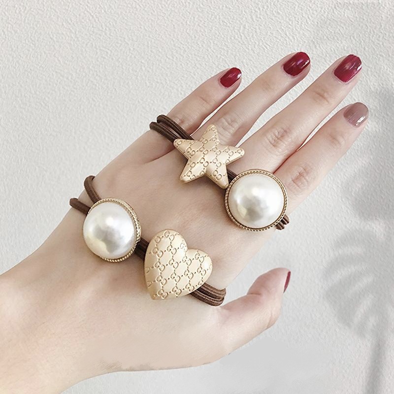 Elegant Faux Pearl Hair Elastics Handmade Woven Stretchy - Temu United