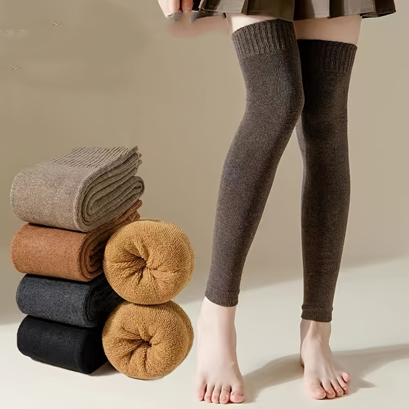 Women's Thigh High Socks Over The Knee Cable Knit Boot Socks Long Warm