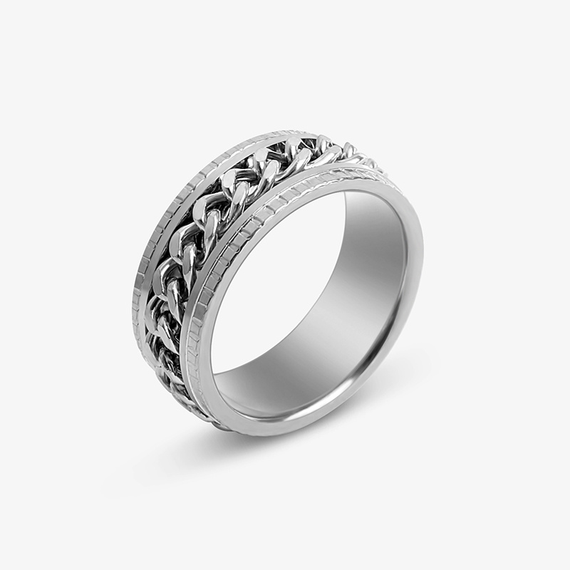 Rotatable Gear Printed Chain Ring Stainless Steel Shaking - Temu United ...