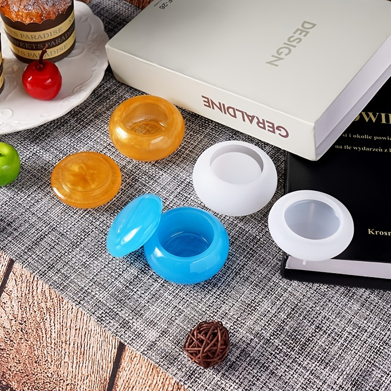 

Resin Box Molds, Silicone Bottle Resin Molds With Lids, Storage Container Epoxy Casting Molds For Storing Jewelry Earrings, Rings, Coins, Keys, Candle Jar, Candy Tin, Diy Decorative, Set Of 2