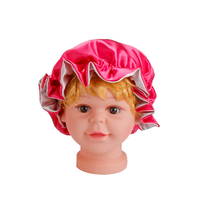 Enfant Cheveux Vierges Satin Double Couche Bonnet Chapeau De