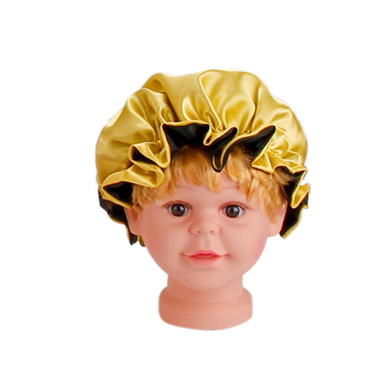 Enfant Cheveux Vierges Satin Double Couche Bonnet Chapeau De Nuit