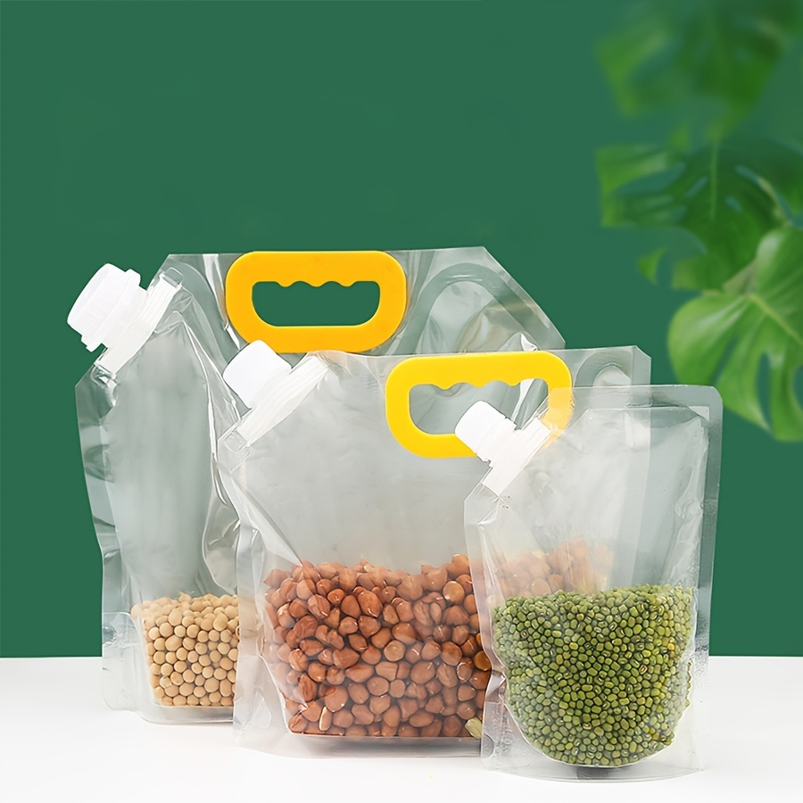 Grain Moisture-proof Sealed Bag, 10 pcs Transparent Grain Storage Suction  Bags, Resealable Airtight Smell Proof Packaging Baggies, Washable Clear